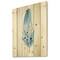 Designart - Blue Boho Feathers - Bohemian & Eclectic Print on Natural Pine Wood